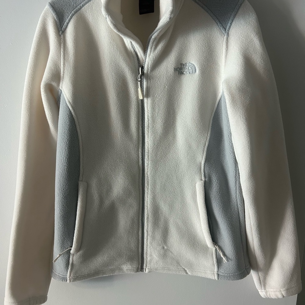 The North Face White and Gray Fleece Jacket